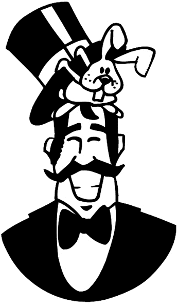 Magician with rabbit under his hat vinyl sticker. Customize on line. Entertainment And Circus 033-0197